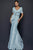 Terani Couture - 1921M0726 Sleeveless Bateau with Shawl Trumpet Dress - 1 pc Powder Blue In Size 12 Available CCSALE