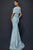 Terani Couture - 1921M0726 Sleeveless Bateau with Shawl Trumpet Dress - 1 pc Powder Blue In Size 12 Available CCSALE