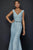 Terani Couture - 1921M0726 Sleeveless Bateau with Shawl Trumpet Dress - 1 pc Powder Blue In Size 12 Available CCSALE