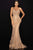 Terani Couture - 2011GL2216 Applique V-neck Trumpet Dress Pageant Dresses 0 / Champagne