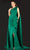 Terani Couture - 2021E2839 One Shoulder Ruffled High Slit Gown Evening Dresses 00 / Emerald