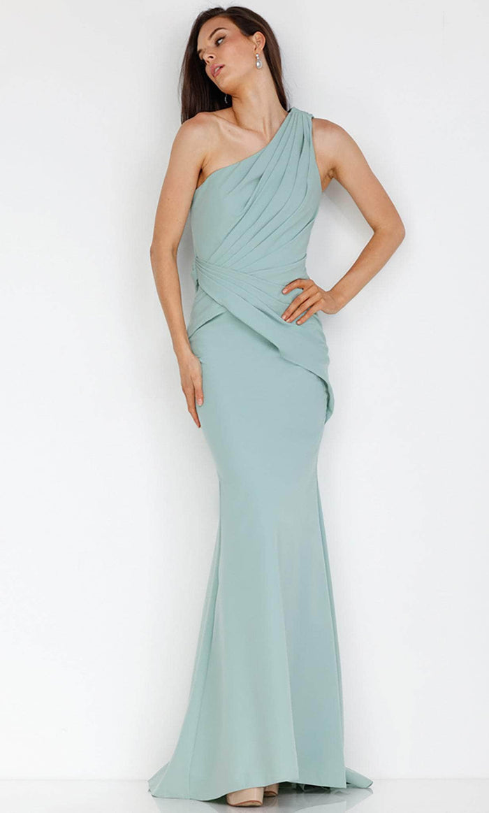 Terani Couture 231E0292 - Pleat Draped Evening Dress Special Occasion Dress 00 / Sage