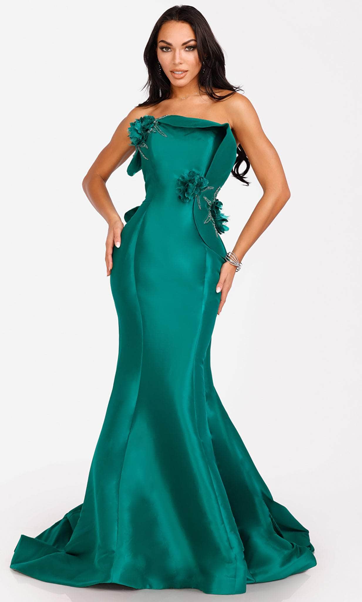 Terani Couture 231E0308 - 3D Embellished Strapless Evening Dress 