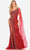 Terani Couture 231GL0401 - One-Sleeve Side Cape Evening Dress Special Occasion Dress 00 / Wine