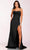 Terani Couture 231P0149 - Sweetheart Cowl Neck Prom Gown Special Occasion Dress 0 / Black