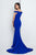 Terani Couture Beaded Straps Off-Shoulder Evening Gown 1723E4264 CCSALE 8 / Cobalt