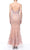 Terani Couture - Bedazzled Deep V-neck Trumpet Dress 1922GL0681 - 1 pc Rose Blush In Size 14 Available CCSALE 14 / Rose Blush