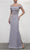 Terani Couture - Leaf Appliqued Formal Dress 2111M5289 - 1 pc Navy In Size 12 Available CCSALE 12 / Navy