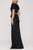 Terani Couture - Off Shoulder V Neck Beaded Belt Sheath Gown 1921M0727 CCSALE