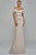 Terani Couture - Off Shoulder V Neck Beaded Belt Sheath Gown 1921M0727 CCSALE