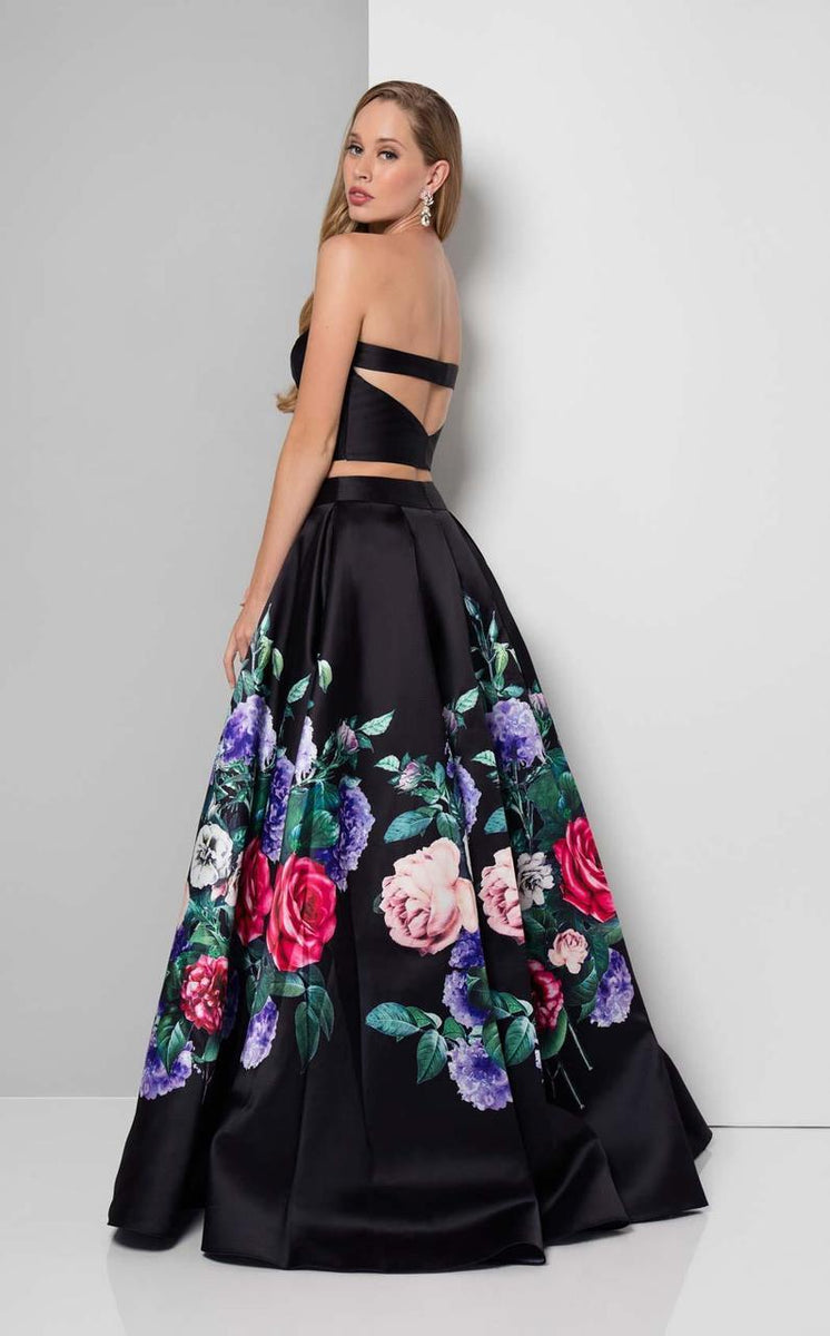 Terani Couture - Two-Piece Floral Pleated A-Line Gown 1711P2703 ...