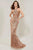 Tiffany Designs - 16331 Beaded Halter Sheath Dress Special Occasion Dress 0 / Rose Gold