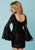 Tiffany Homecoming - Bell Long Sleeves Plunging Cocktail Dress 27194 - 1 pc Black In Size 6 Available CCSALE 6 / Black