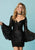 Tiffany Homecoming - Bell Long Sleeves Plunging Cocktail Dress 27194 - 1 pc Black In Size 6 Available CCSALE 6 / Black