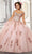 Vizcaya by Mori Lee - 60146 Appliqued Off Shoulder Ball Gown Quinceanera Dresses 00 / Pink